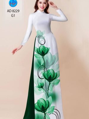 Vải Áo Dài Hoa In 3D AD 8229 33